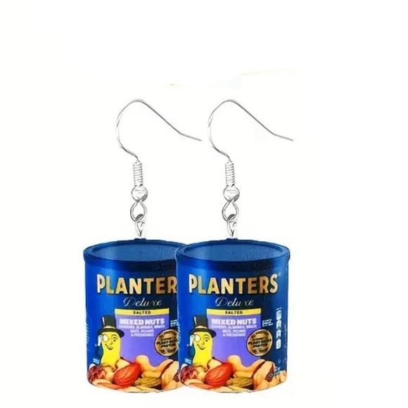 Mini Brand Style Planters Peanuts Snack Trail Mix Earrings - Picture 1 of 1